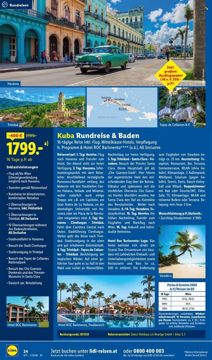 LIDL Flugblatt - Jänner/Februar Reise-Highlights