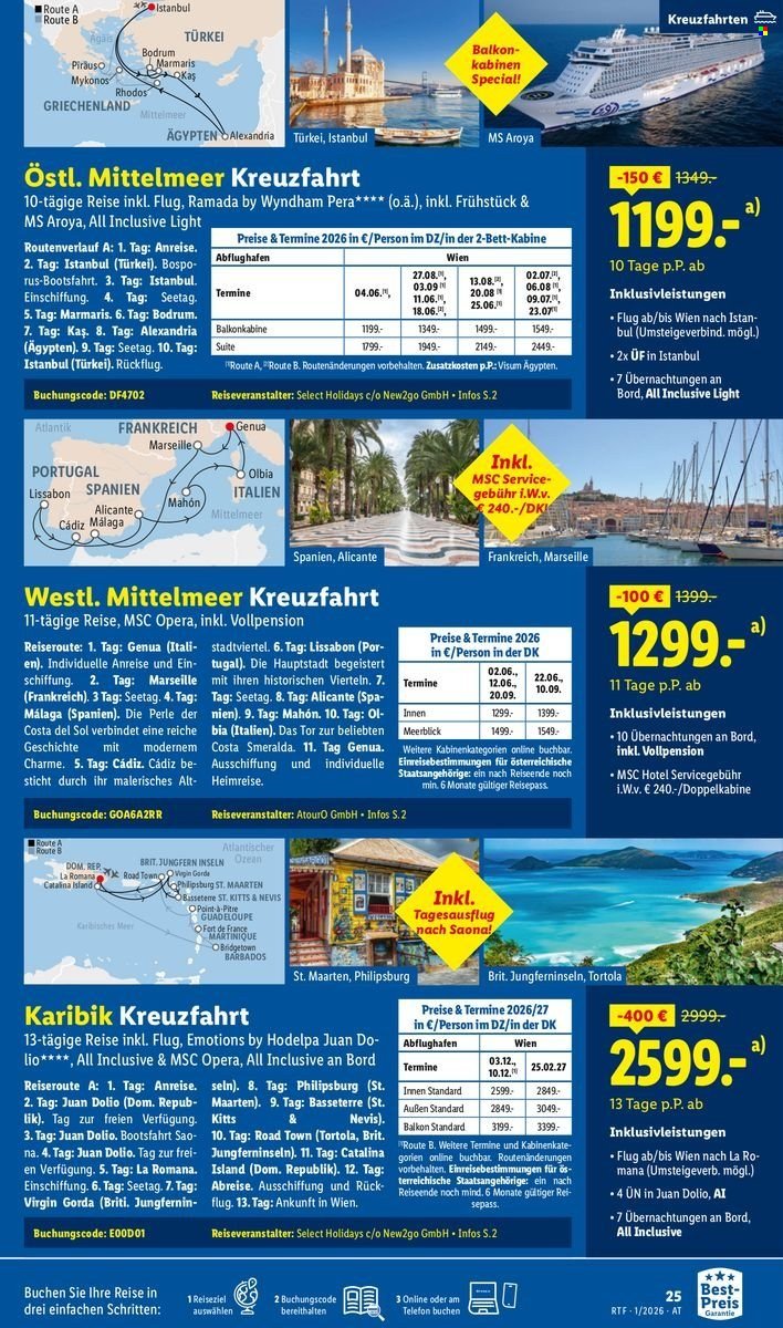 LIDL Flugblatt - Jänner/Februar Reise-Highlights
