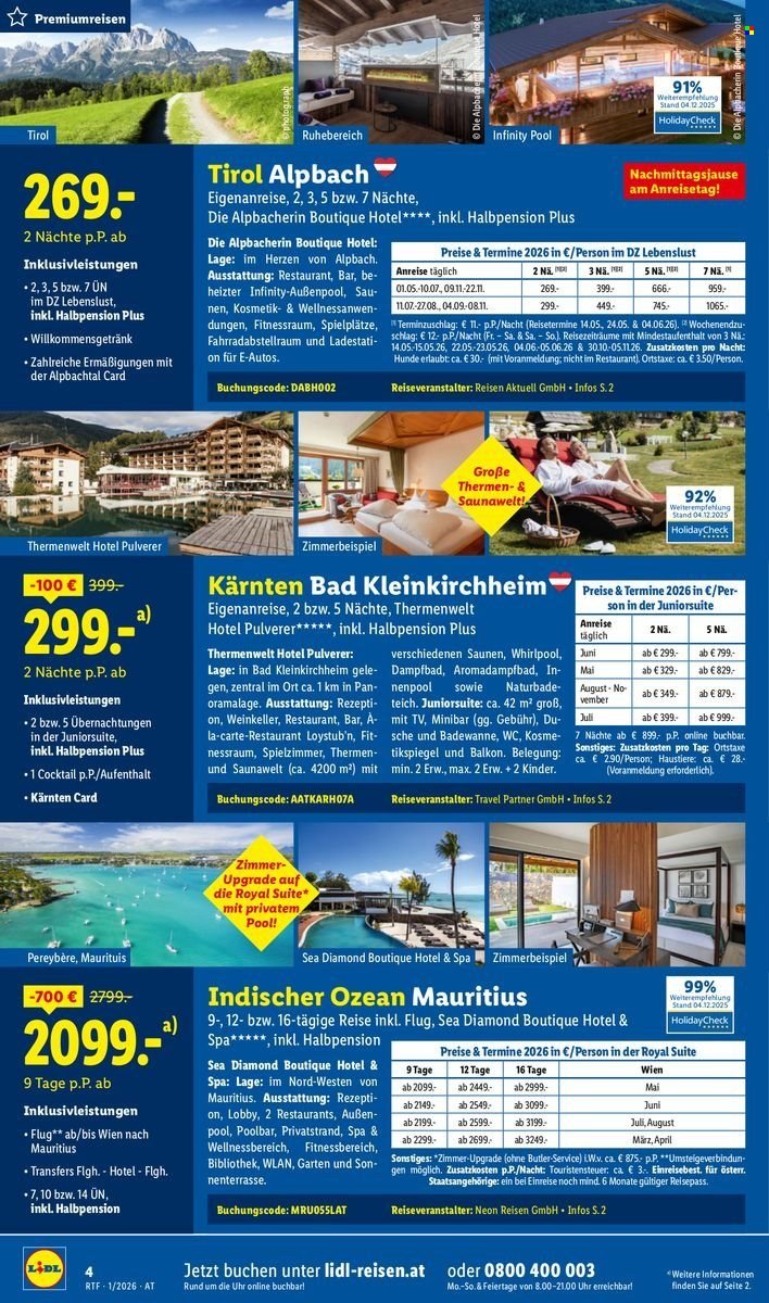 LIDL Flugblatt - Jänner/Februar Reise-Highlights