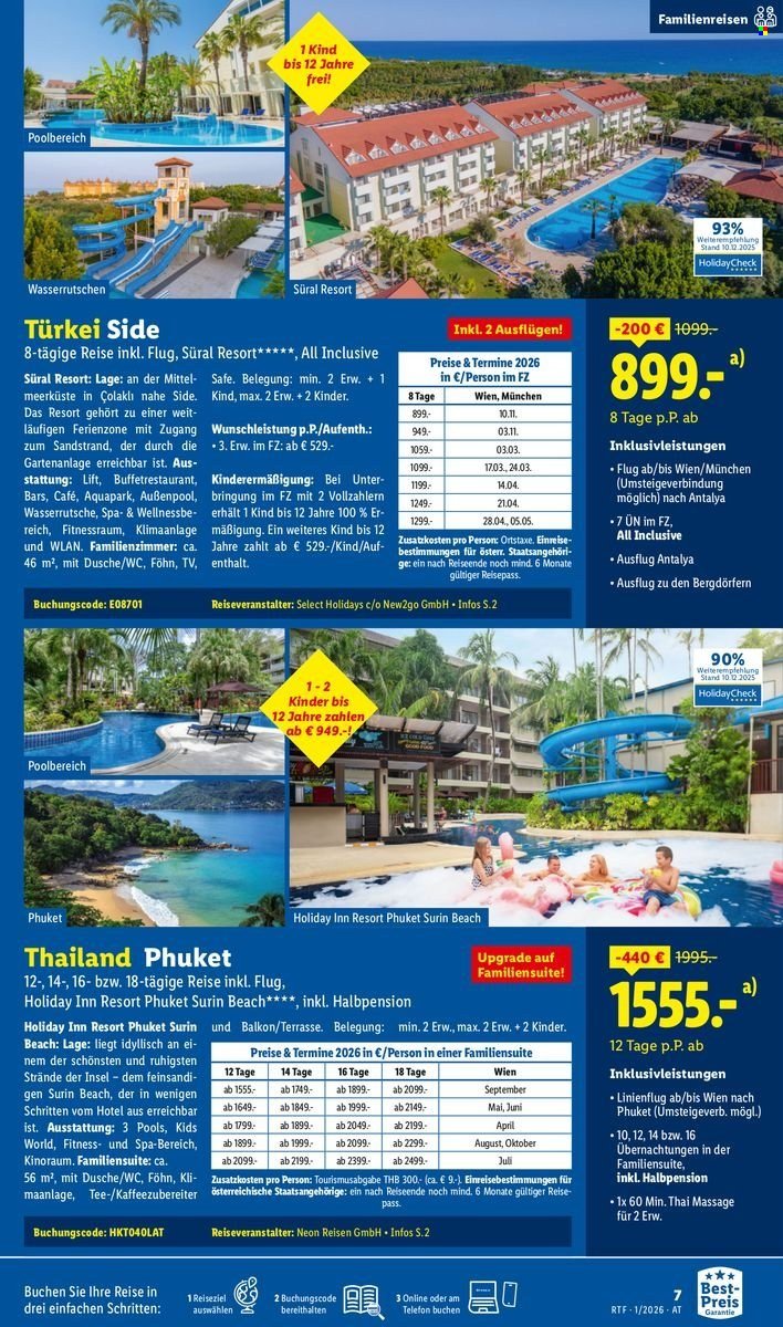 LIDL Flugblatt - Jänner/Februar Reise-Highlights