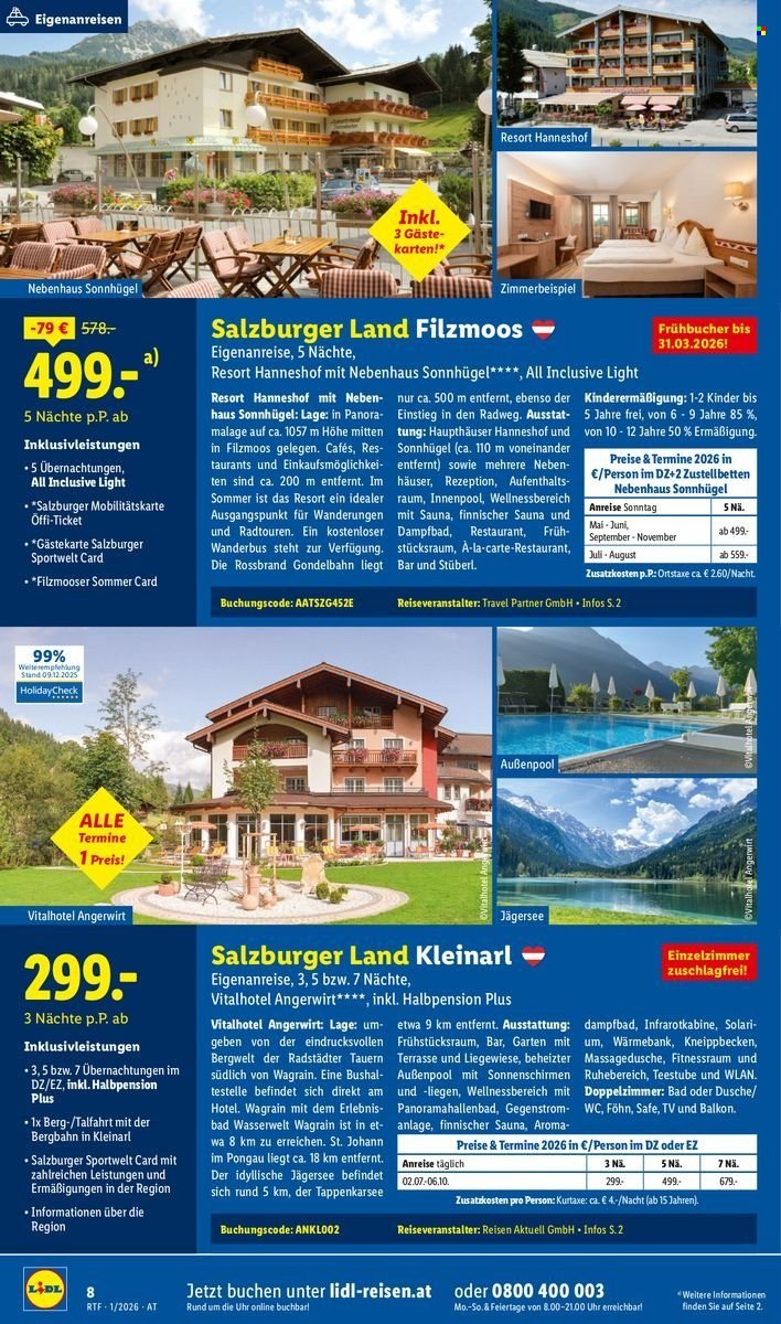 LIDL Flugblatt - Jänner/Februar Reise-Highlights