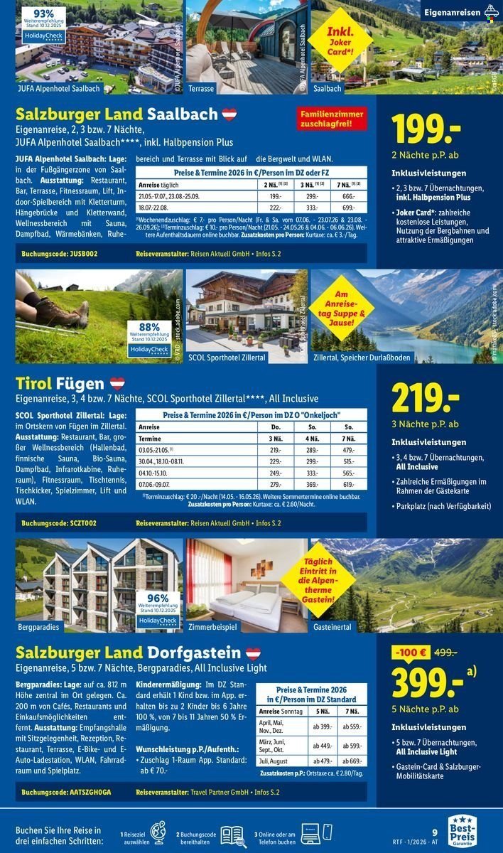 LIDL Flugblatt - Jänner/Februar Reise-Highlights