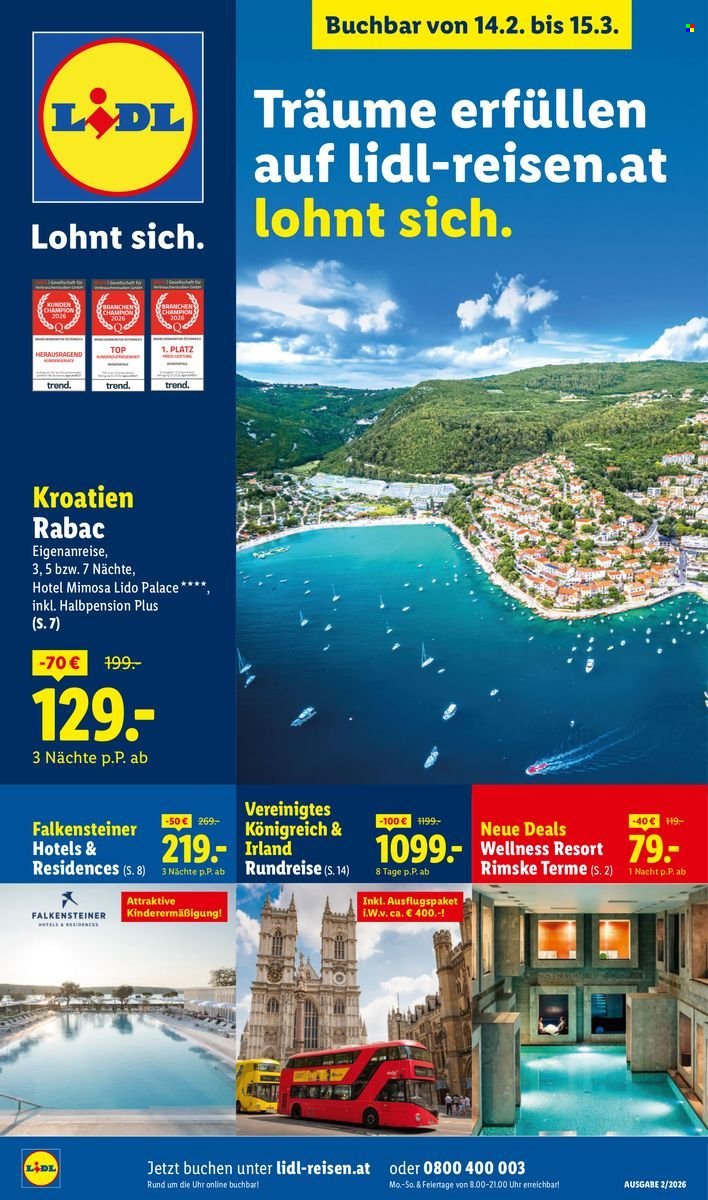 LIDL Flugblatt - Februar/März Reise-Highlights