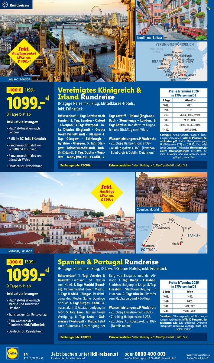 LIDL Flugblatt - Februar/März Reise-Highlights