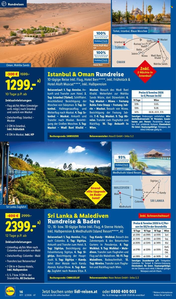 LIDL Flugblatt - Februar/März Reise-Highlights