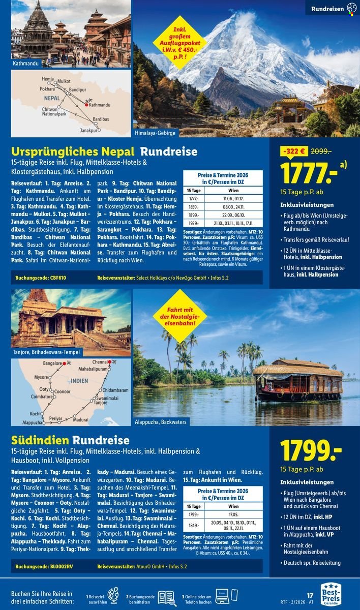 LIDL Flugblatt - Februar/März Reise-Highlights