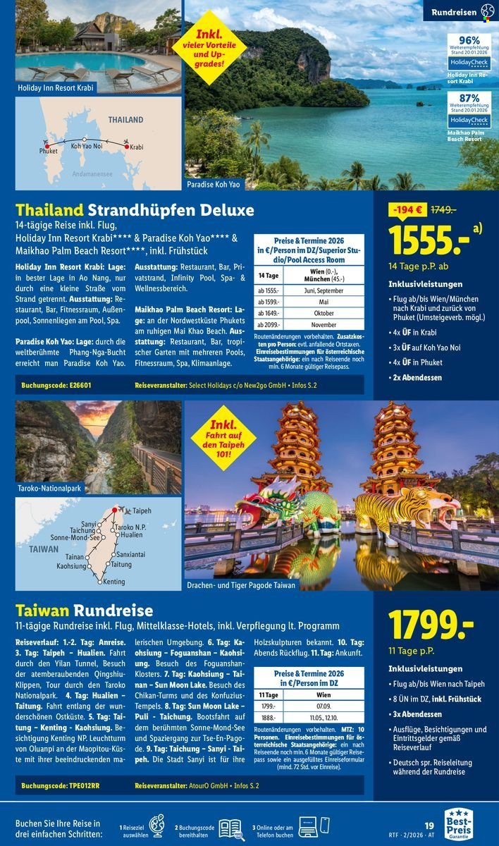 LIDL Flugblatt - Februar/März Reise-Highlights