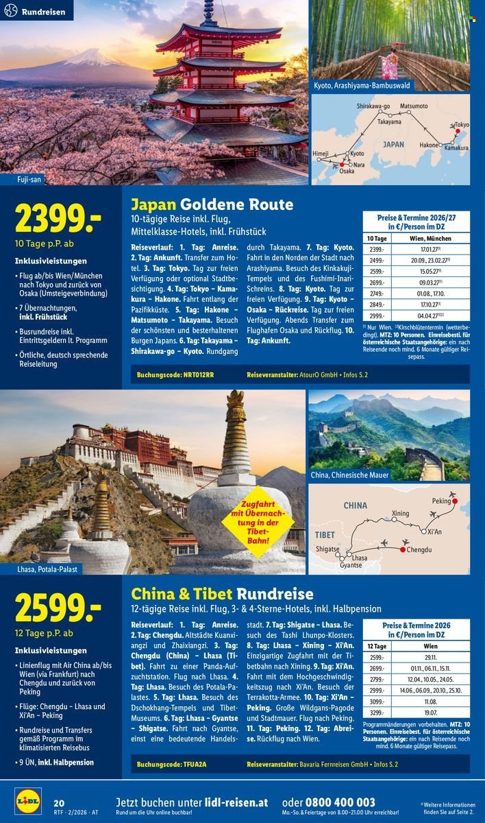 LIDL Flugblatt - Februar/März Reise-Highlights