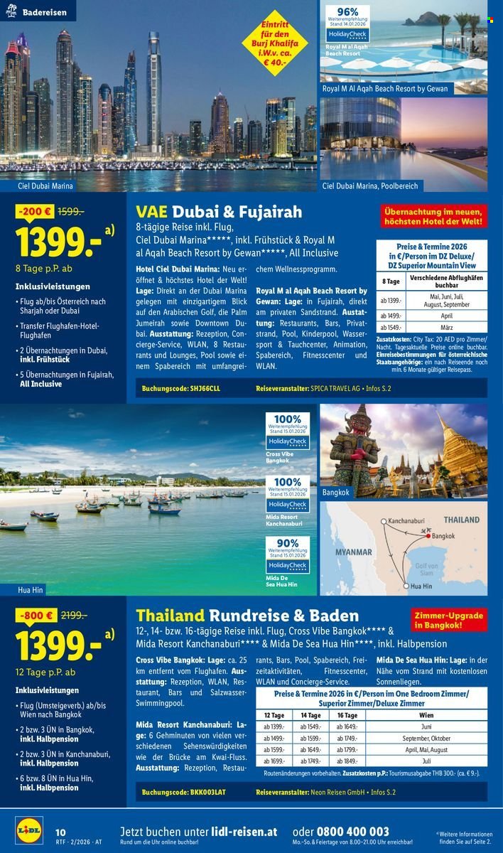 LIDL Flugblatt - Februar/März Reise-Highlights