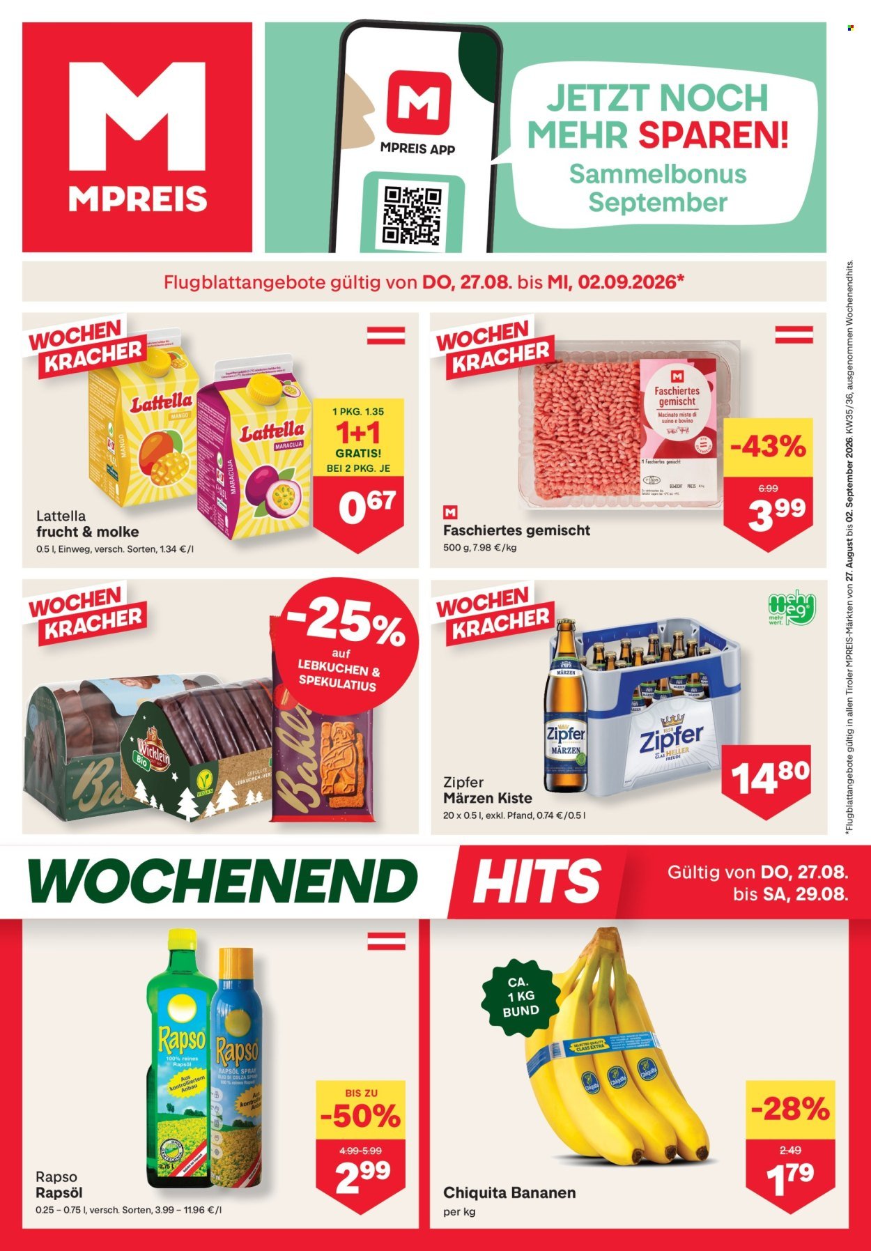 MPREIS Flugblatt - Ab Donnerstag, 27.8.2026