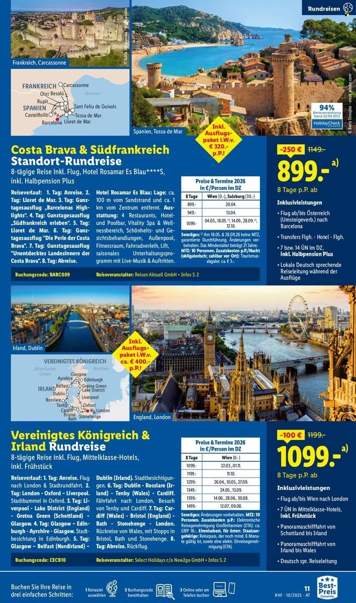 LIDL Flugblatt - Reisen - Oktober Reise-Highlights (2025-09-27 - 2025-10-31)
