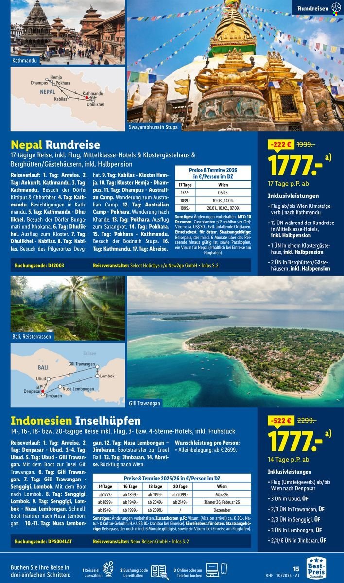 LIDL Flugblatt - Reisen - Oktober Reise-Highlights (2025-09-27 - 2025-10-31)
