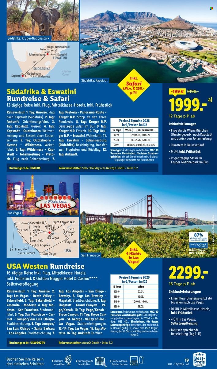 LIDL Flugblatt - Reisen - Oktober Reise-Highlights (2025-09-27 - 2025-10-31)
