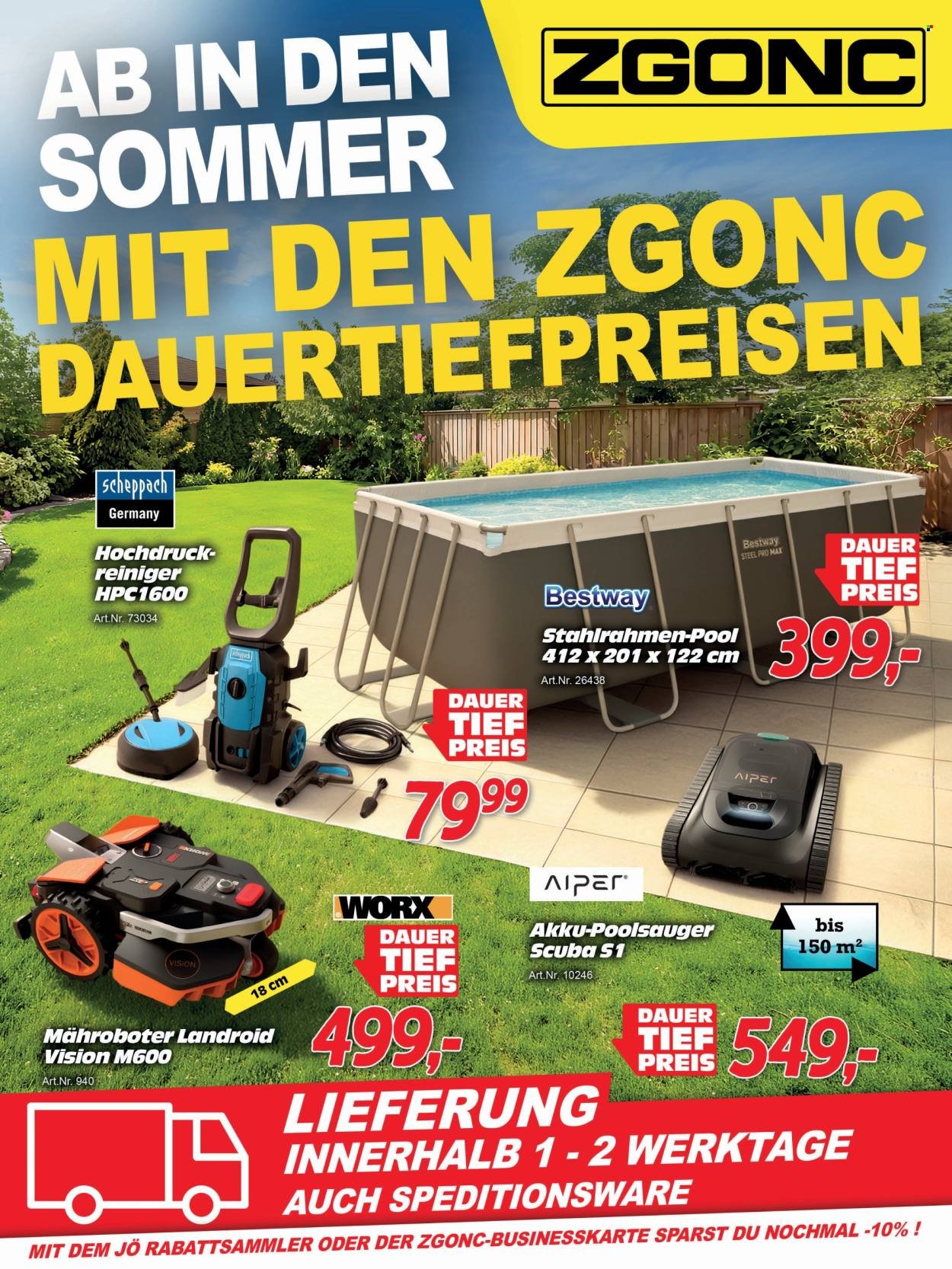 ZGONC Flugblatt - Ab in den Sommer mit den ZGONC Dauertiefpreisen