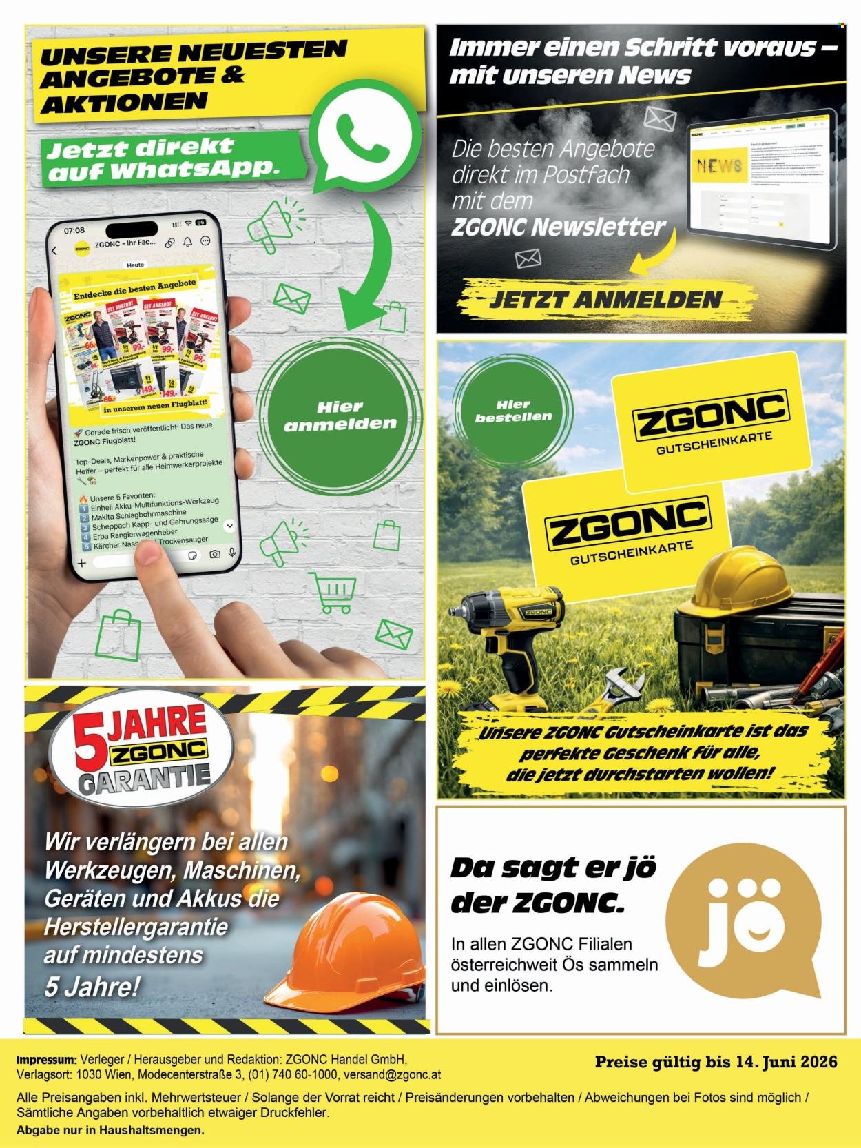ZGONC Flugblatt - Ab in den Sommer mit den ZGONC Dauertiefpreisen