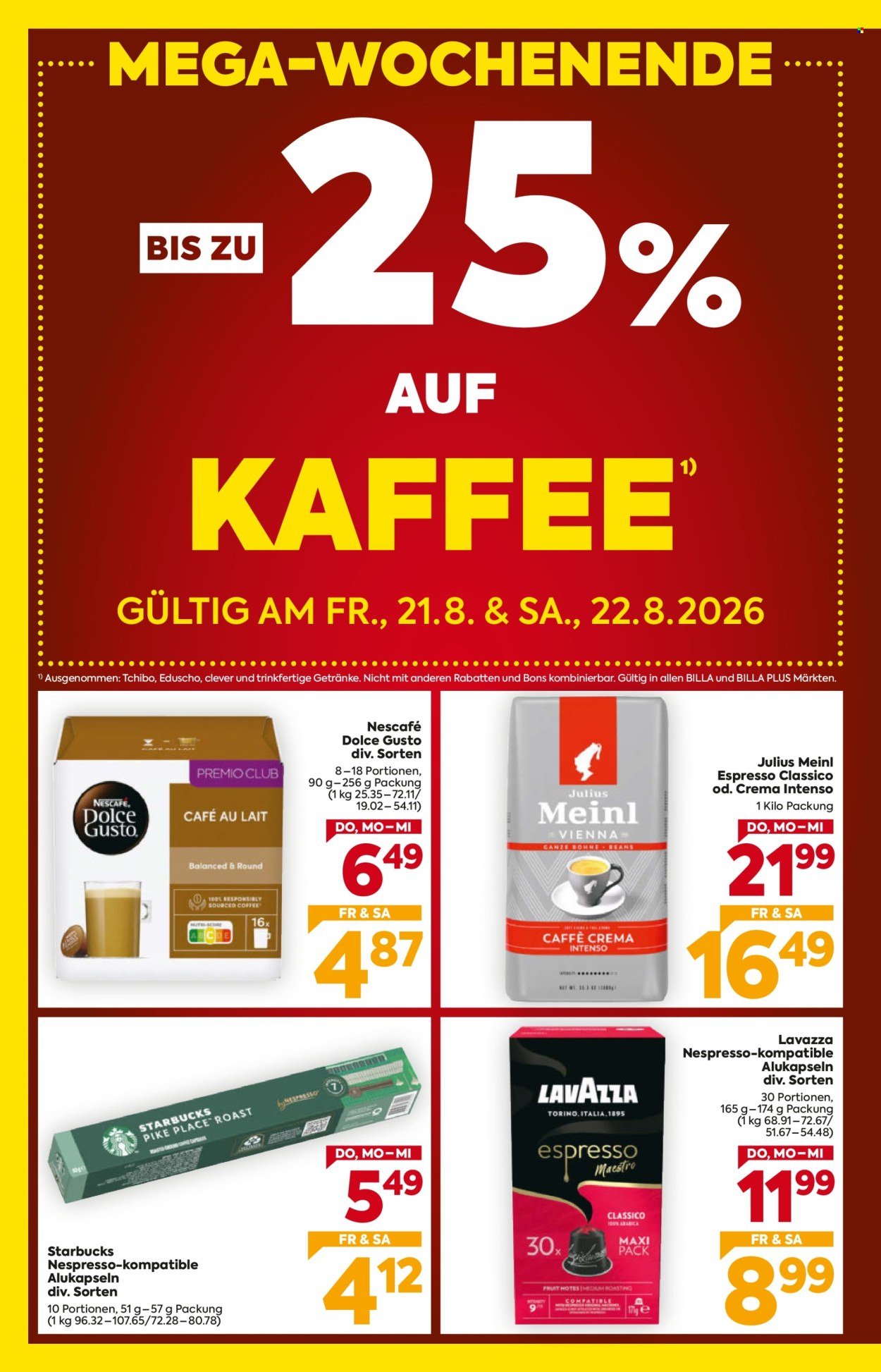 BILLA Flugblatt - Ab Donnerstag, 20.8.2026