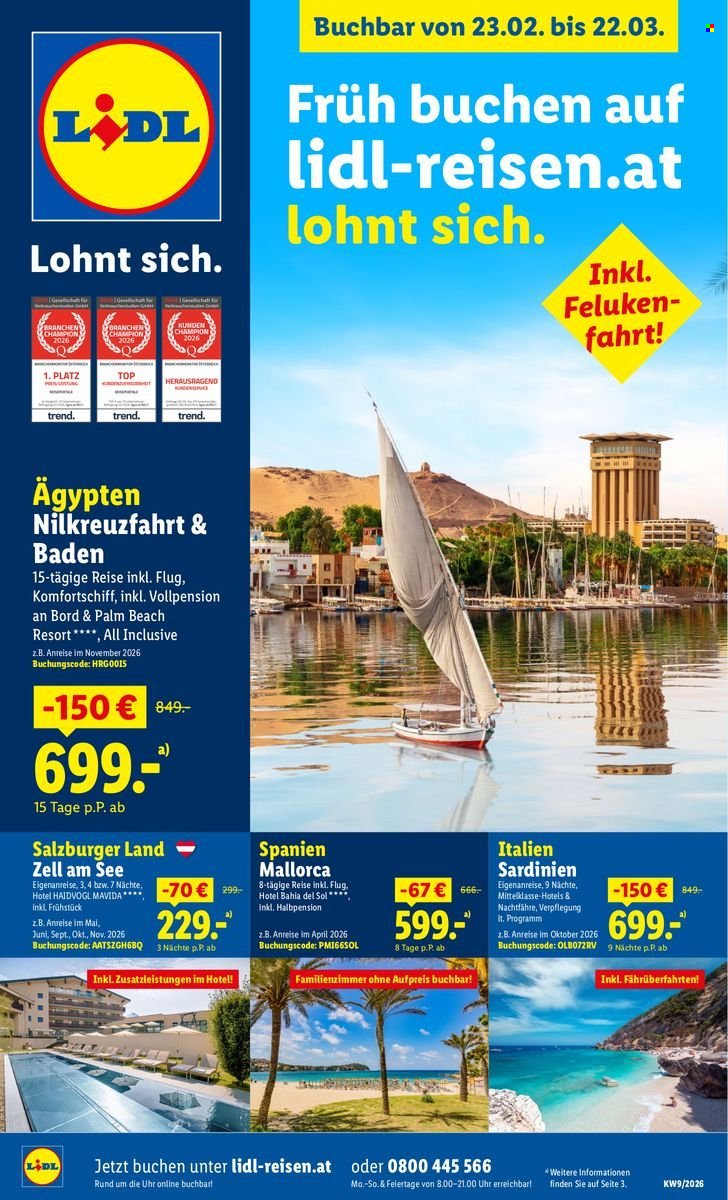 LIDL Flugblatt - Frühbucher-Highlights