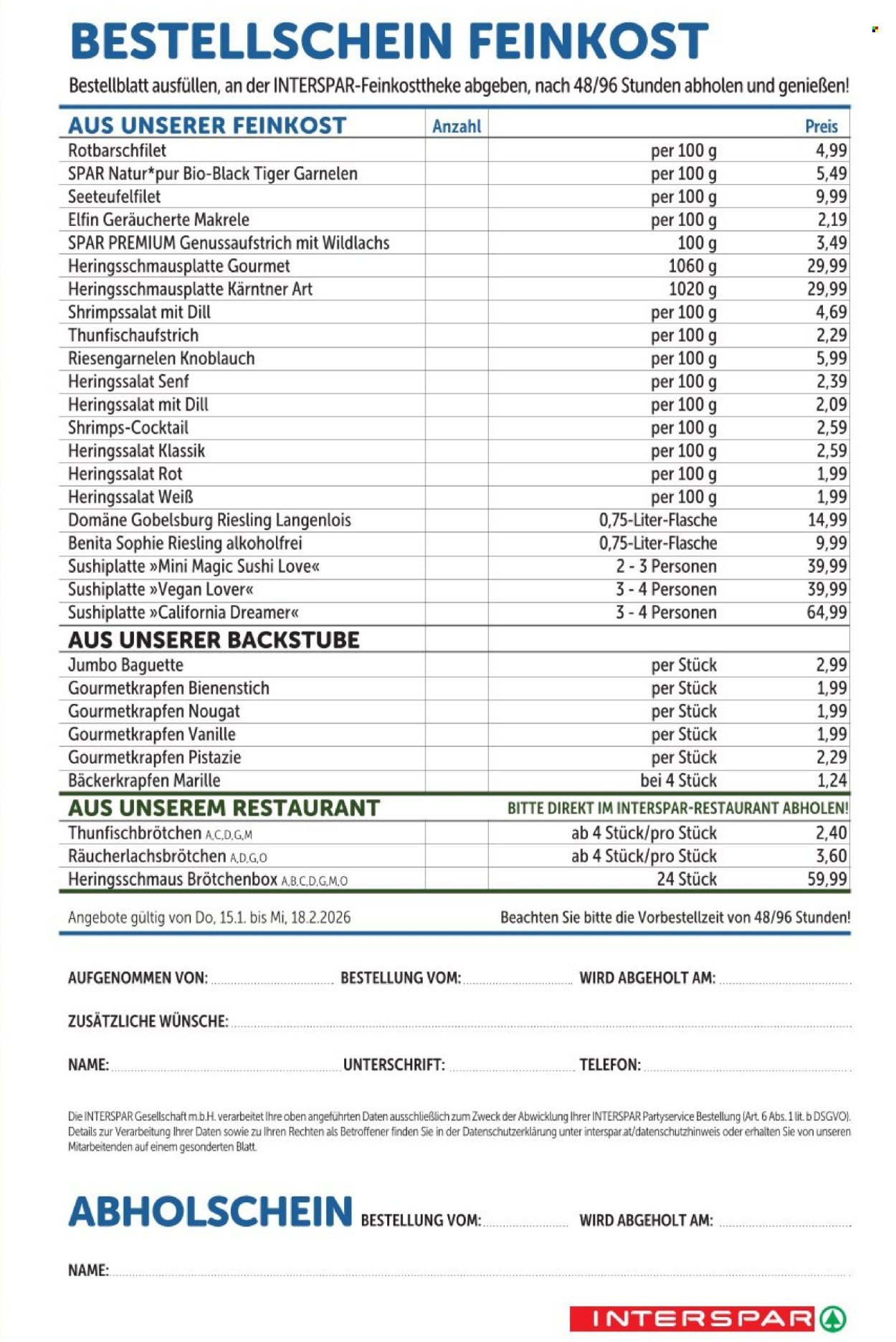 INTERSPAR Flugblatt - Heringsschmaus KW 3