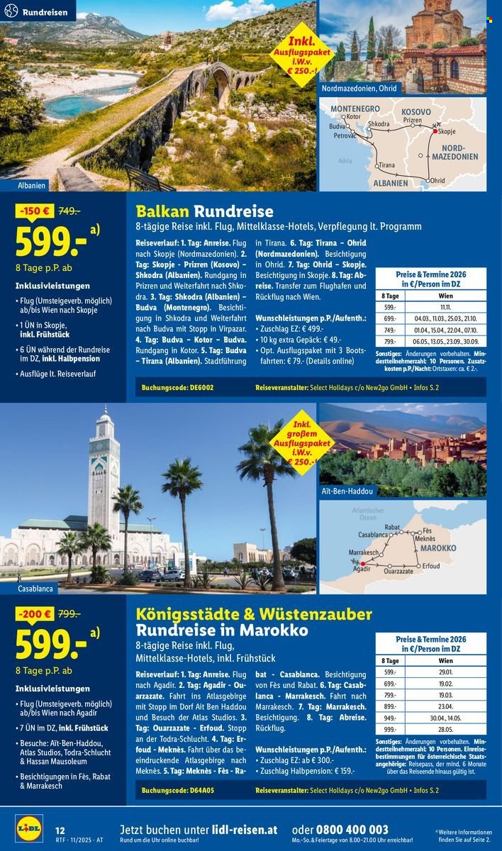 LIDL Flugblatt - Reisen - November/Dezember Reise-Highlights (2025-11-12 - 2025-12-15)
