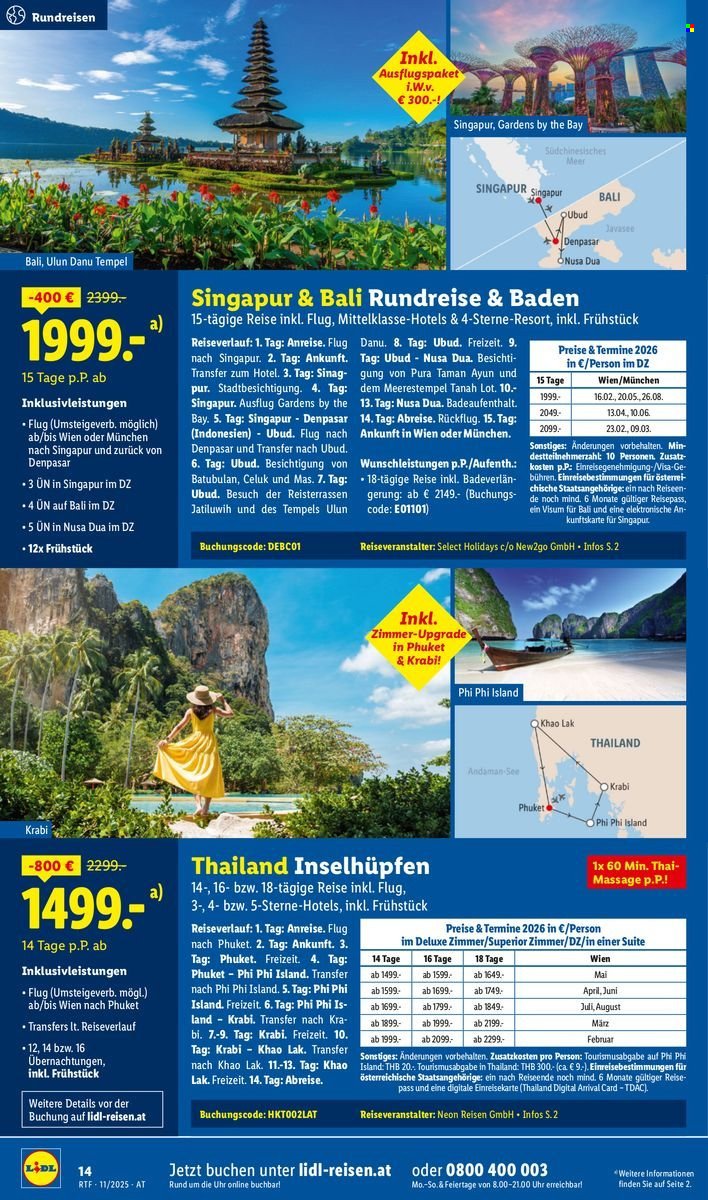 LIDL Flugblatt - Reisen - November/Dezember Reise-Highlights (2025-11-12 - 2025-12-15)