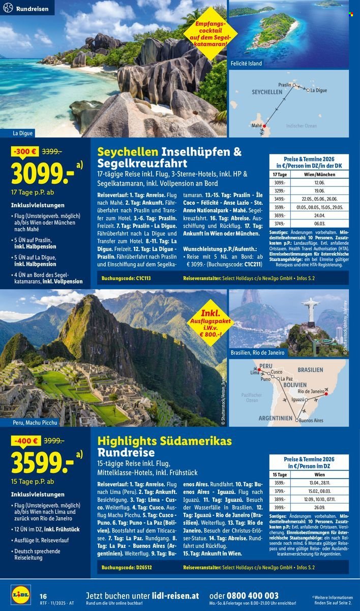 LIDL Flugblatt - Reisen - November/Dezember Reise-Highlights (2025-11-12 - 2025-12-15)