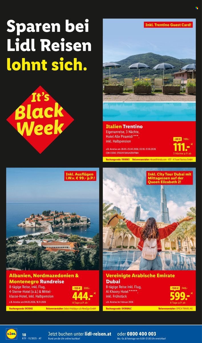 LIDL Flugblatt - Reisen - November/Dezember Reise-Highlights (2025-11-12 - 2025-12-15)