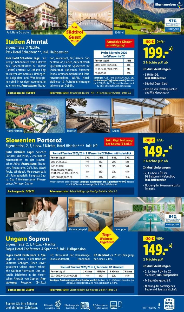 LIDL Flugblatt - Reisen - November/Dezember Reise-Highlights (2025-11-12 - 2025-12-15)