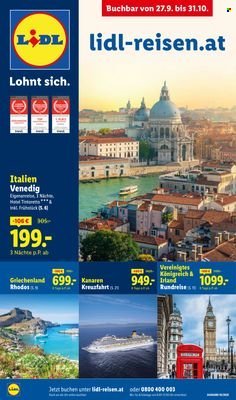 LIDL Flugblatt - Reisen - September Sonderflyer (2025-09-16 - 2025-10-19) | 1