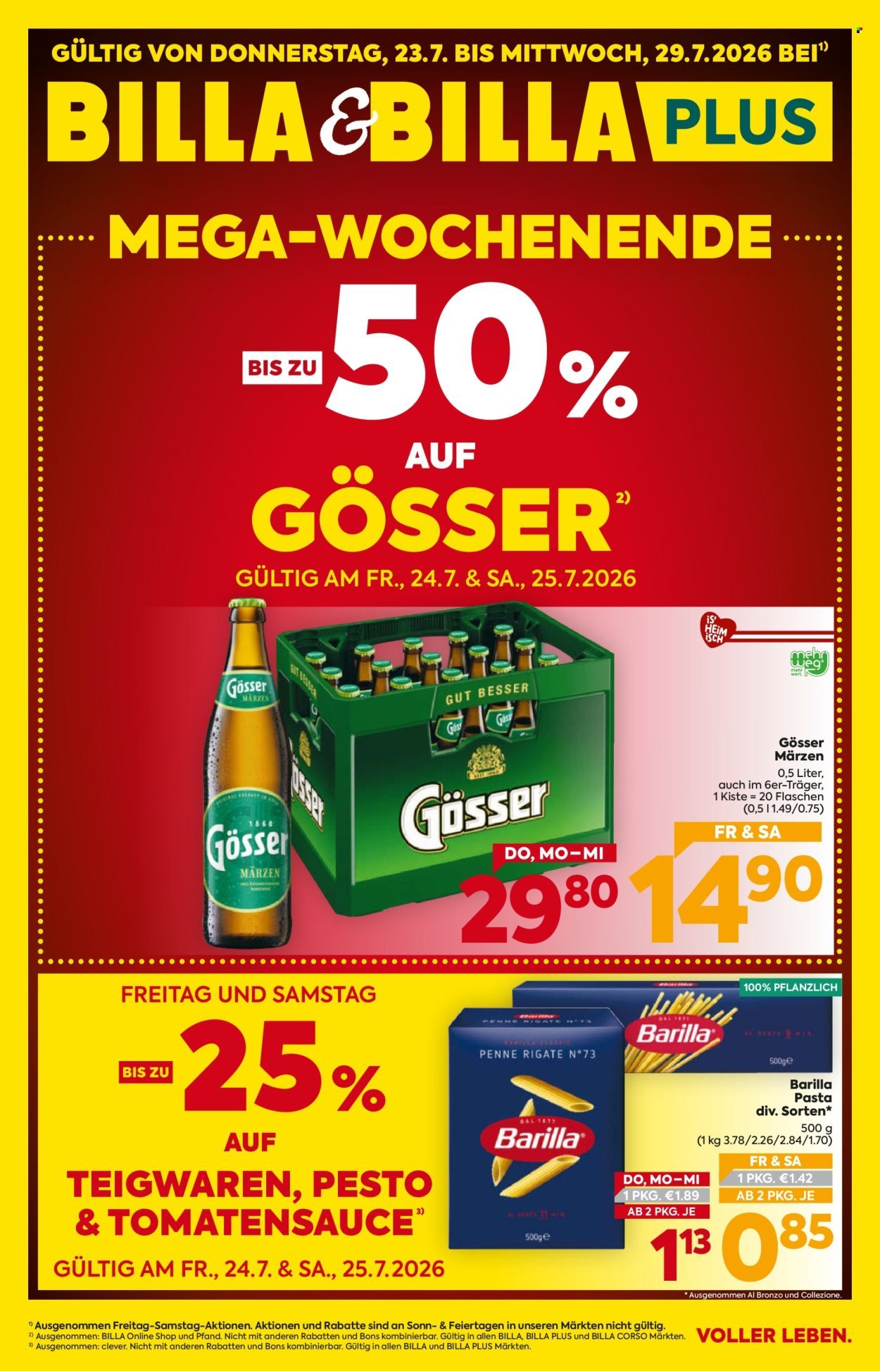 BILLA Flugblatt - Ab Donnerstag, 23.7.2026