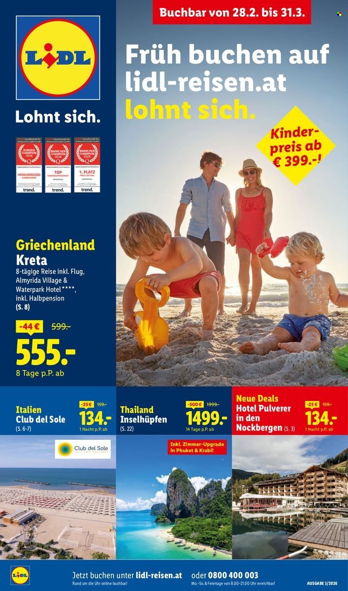 LIDL Flugblatt - März Reise-Highlights