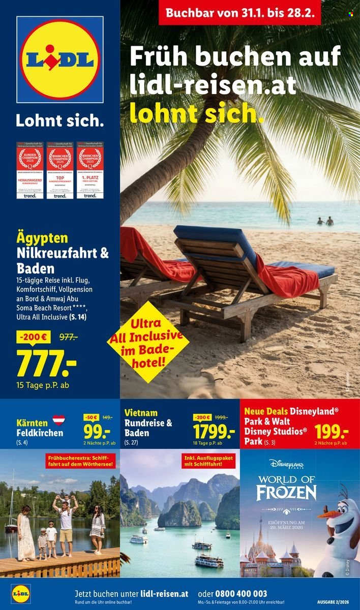 LIDL Flugblatt - Februar Reise-Highlights