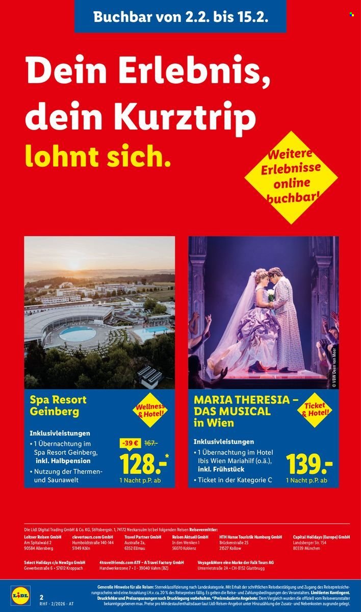 LIDL Flugblatt - Februar Reise-Highlights