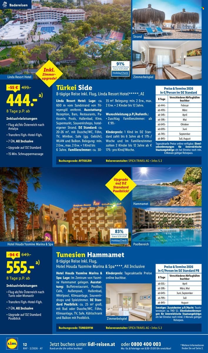 LIDL Flugblatt - Februar Reise-Highlights