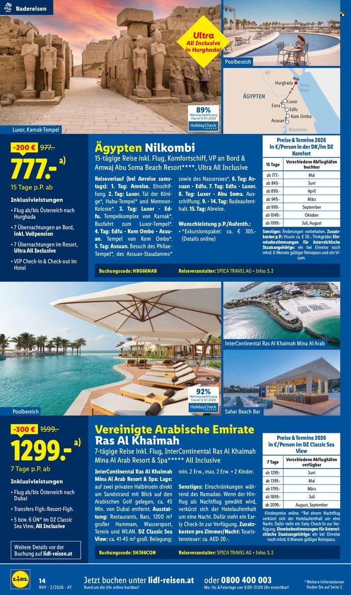 LIDL Flugblatt - Februar Reise-Highlights
