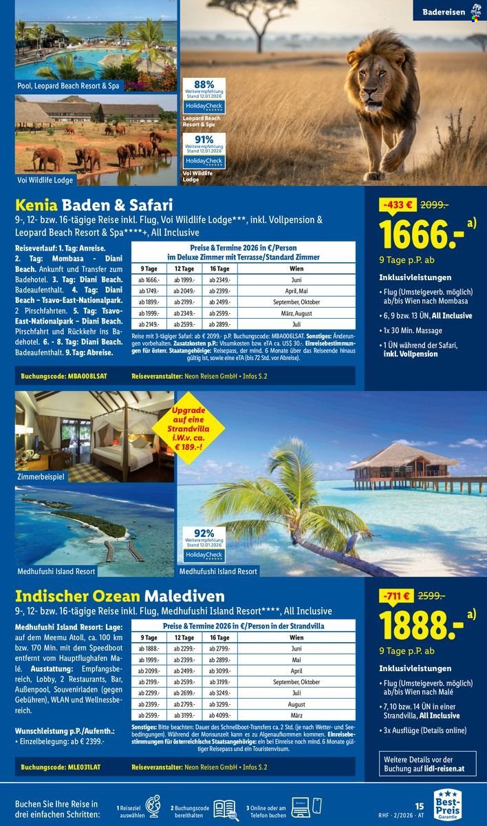 LIDL Flugblatt - Februar Reise-Highlights