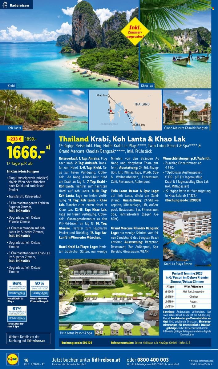 LIDL Flugblatt - Februar Reise-Highlights