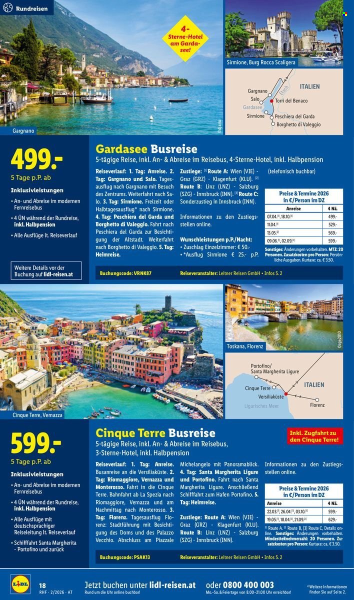 LIDL Flugblatt - Februar Reise-Highlights