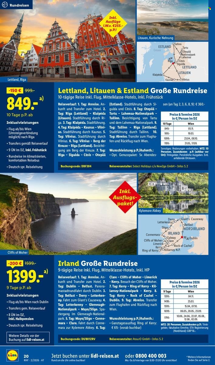 LIDL Flugblatt - Februar Reise-Highlights