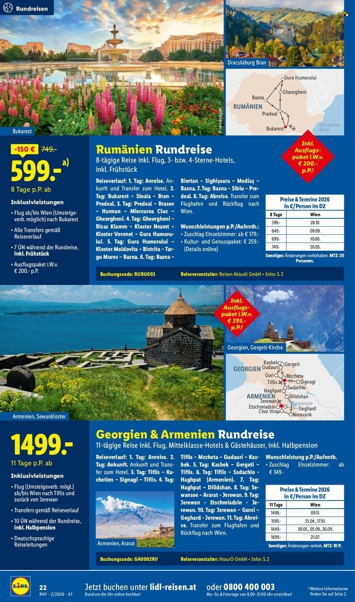 LIDL Flugblatt - Februar Reise-Highlights