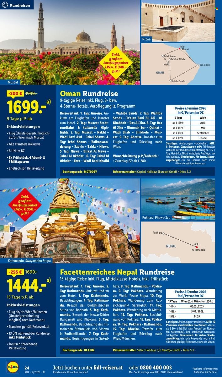 LIDL Flugblatt - Februar Reise-Highlights