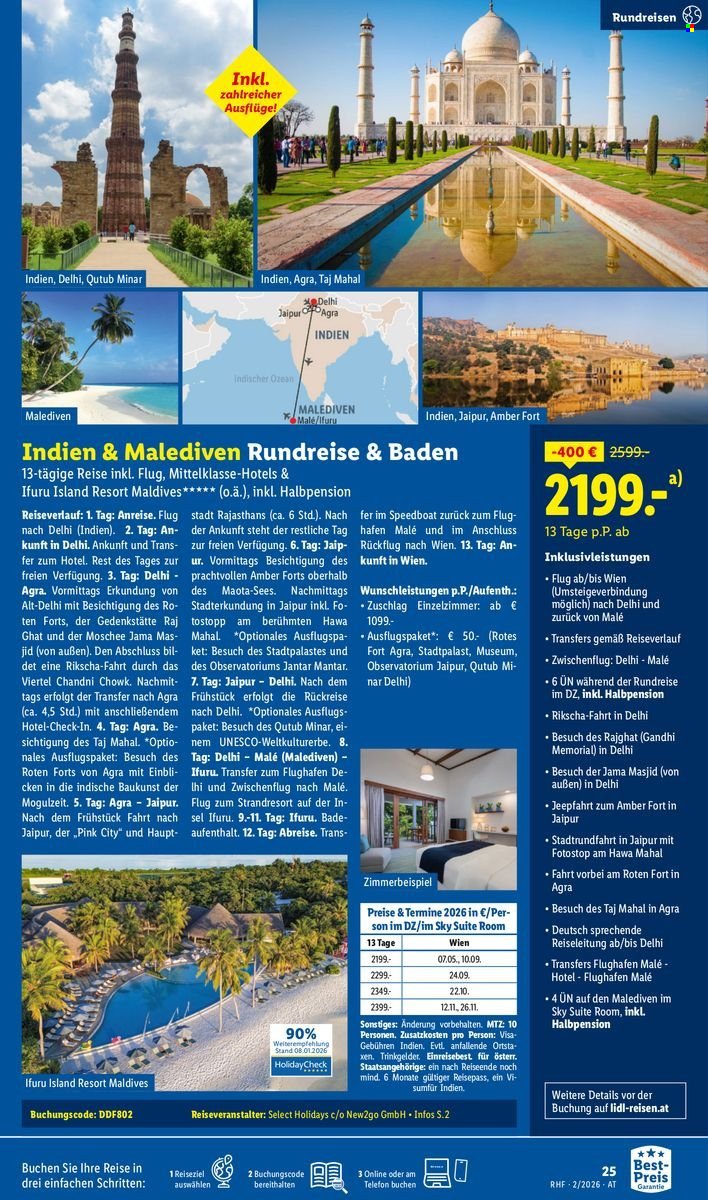 LIDL Flugblatt - Februar Reise-Highlights