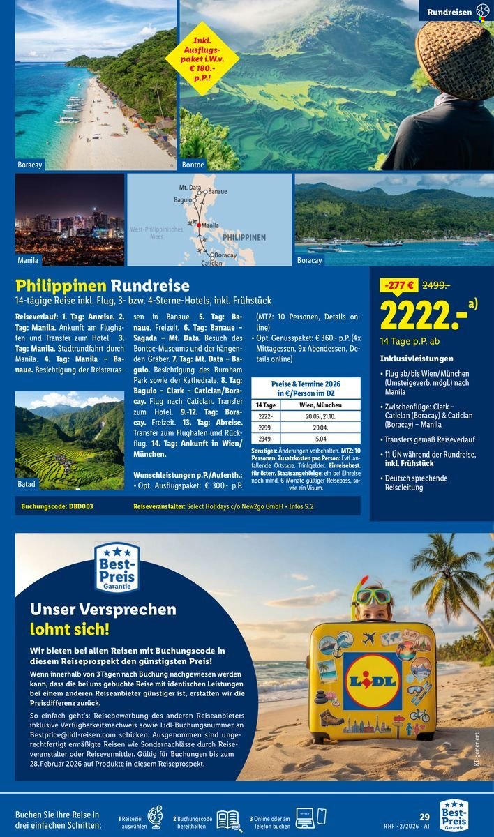 LIDL Flugblatt - Februar Reise-Highlights