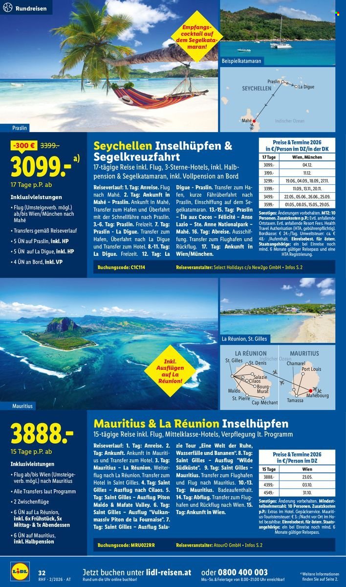 LIDL Flugblatt - Februar Reise-Highlights
