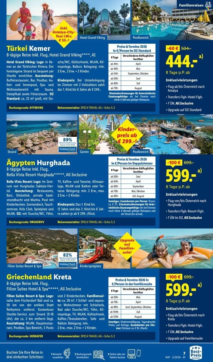 LIDL Flugblatt - Februar Reise-Highlights