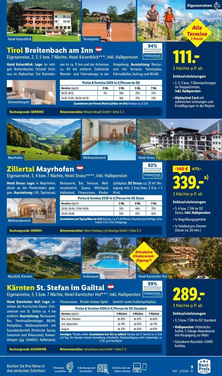 LIDL Flugblatt - Februar Reise-Highlights