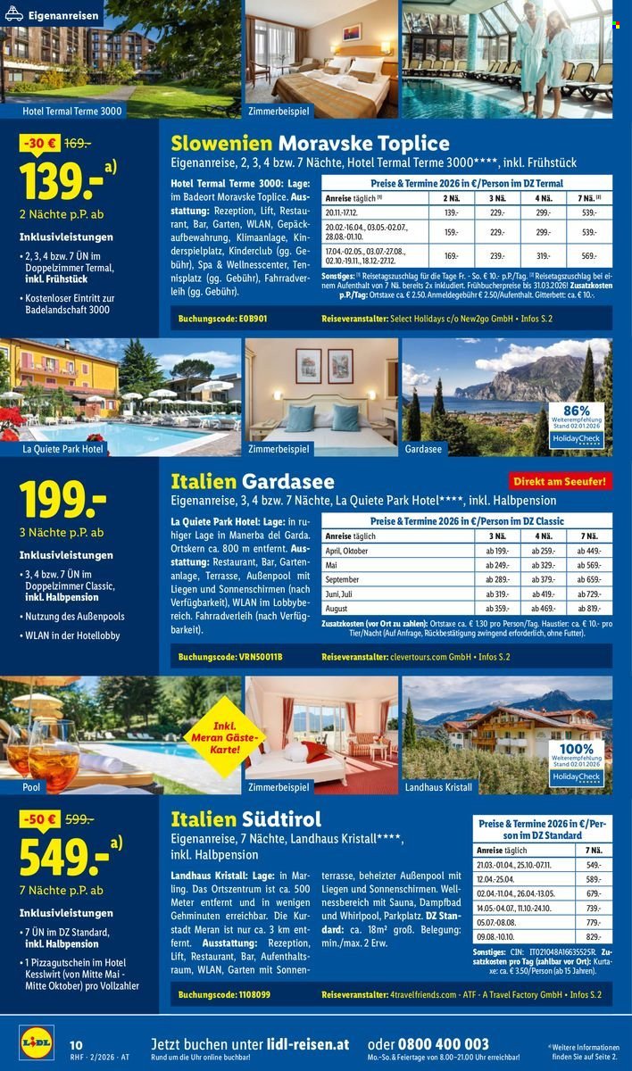 LIDL Flugblatt - Februar Reise-Highlights