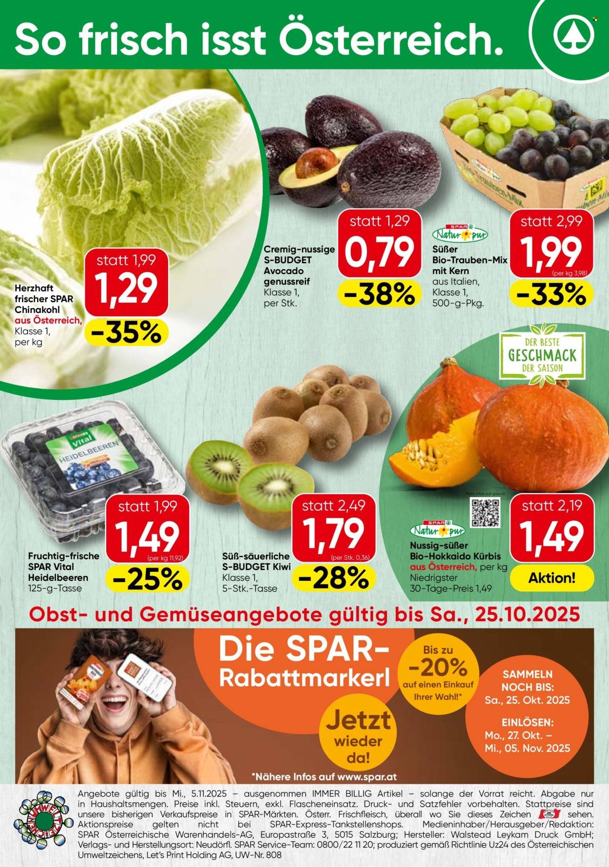 SPAR Flugblatt - Obst & Gemüse KW 43 (2025-10-20 - 2025-10-25) | 1