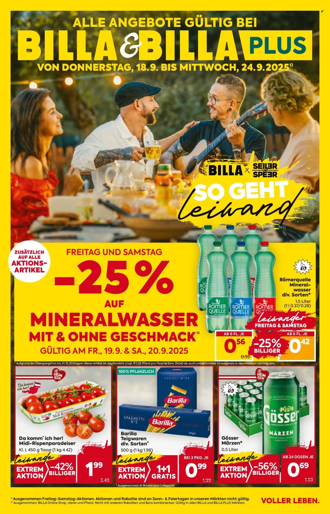 BILLA Flugblatt - Ab Donnerstag, 18.9.2025 (2025-09-18 - 2025-09-24) | 1