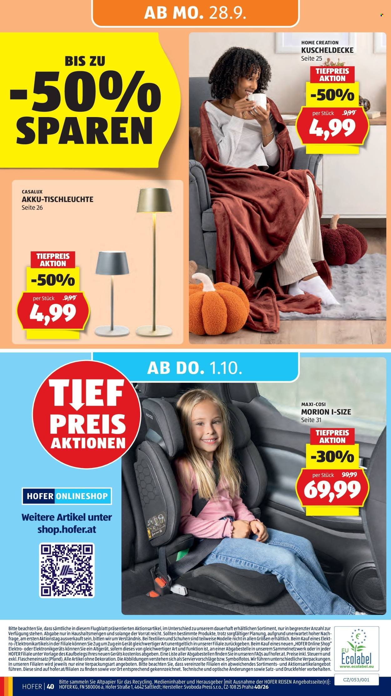 HOFER Flugblatt - Ab Freitag, 25.9.2026