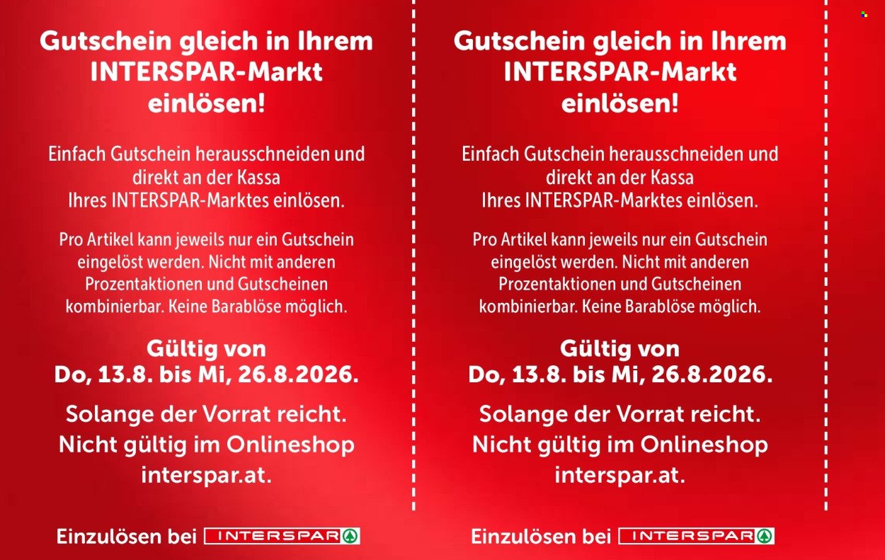INTERSPAR Flugblatt - Ab Donnerstag, 13.8.2026